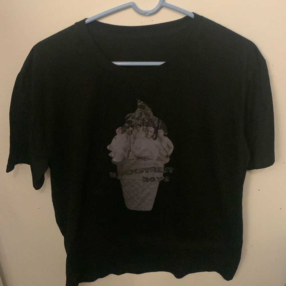 Awesome Backstreet Boys Ice Cream Cone Black Tshirt SZ Med+/Large Slim Fit🔥🔥🔥